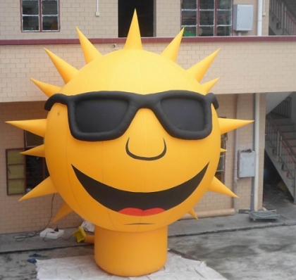 Giant inflatable sun model
