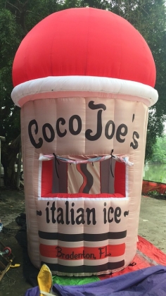 Inflatable cup selling kiosk