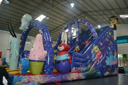 inflatable sponge bob slide