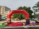 inflatable red arch entrance...