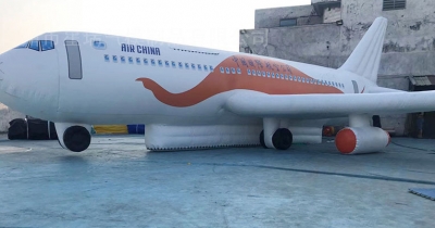 large inflatable airplane, i...