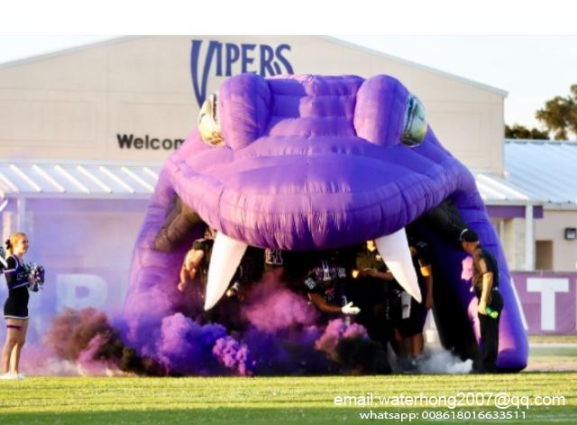 inflatable snake cobra football tunnel inflatable football helmet tunnel