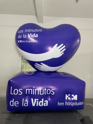 PVC inflatable blue heart wi...