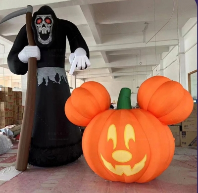 inflatable mickey pumpkin he...