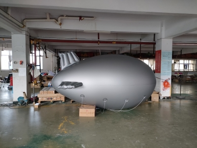 silver inflatable airship ba...