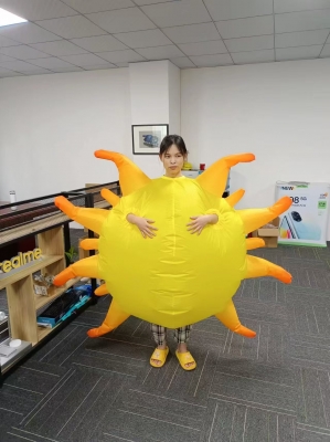inflatable sun costume adver...