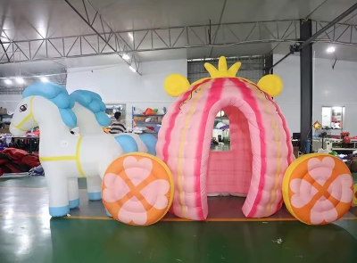 inflatable horse with carria...