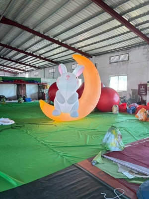 inflatable moon and rabbit c...